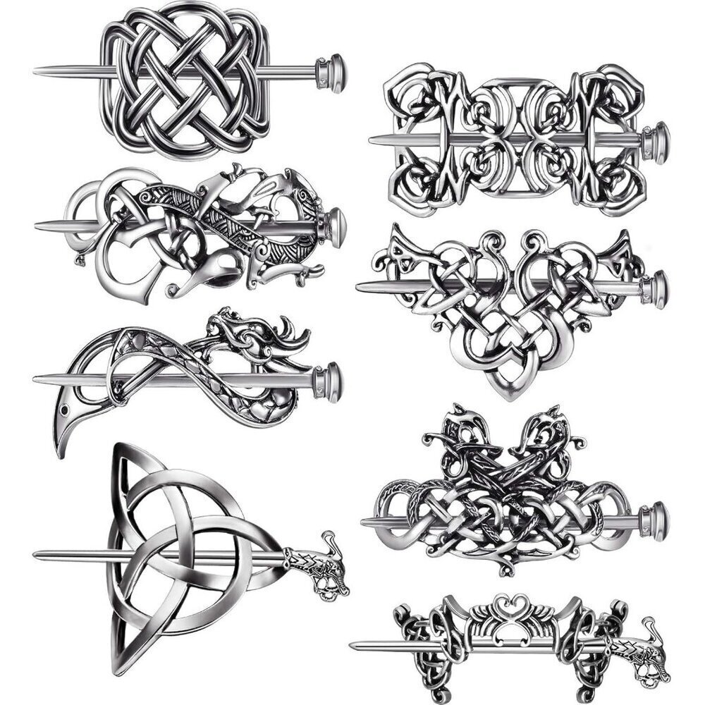 Hair Clips Silver Celtic Knot Hairpins Vintage Hair Accessories for Women Girls